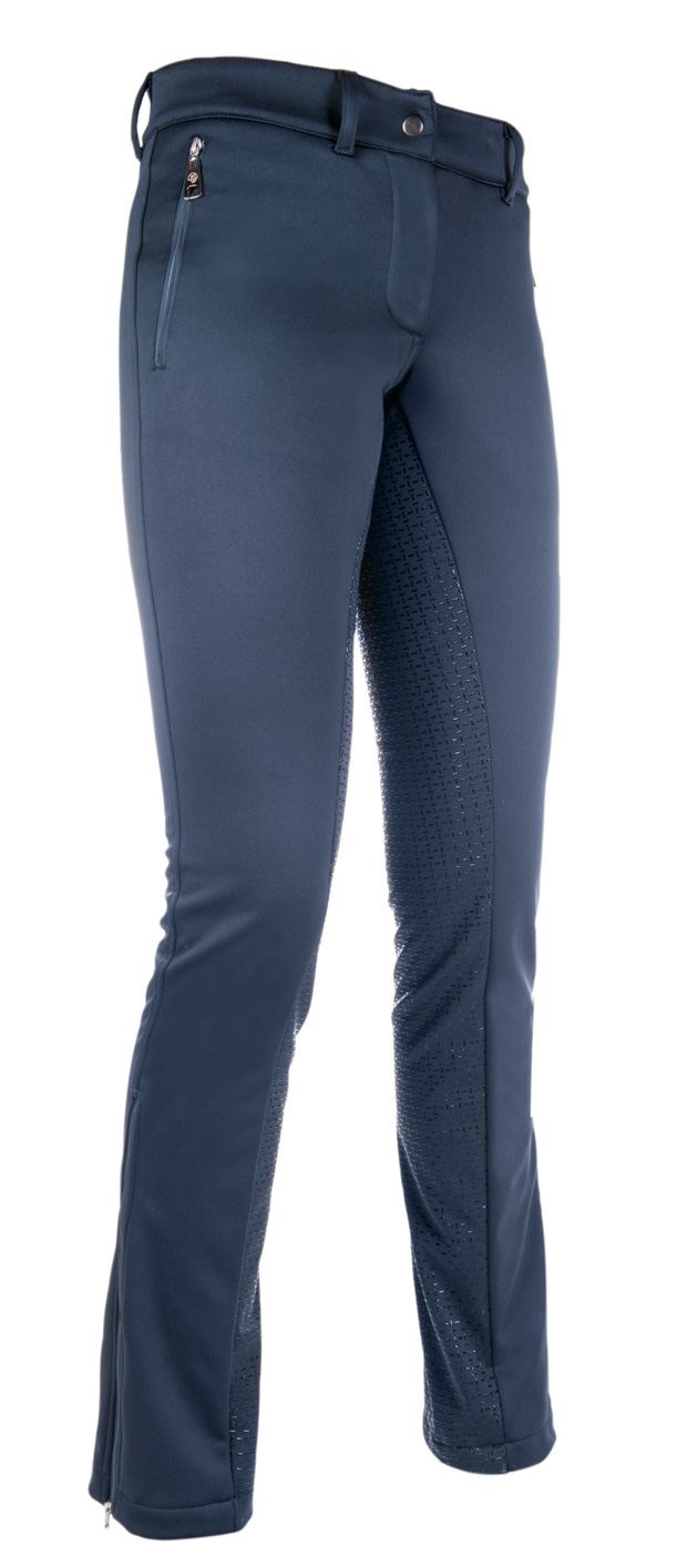 Dámské zimní jezdecké kalhoty HKM Moena Softshell Plain s celogripem