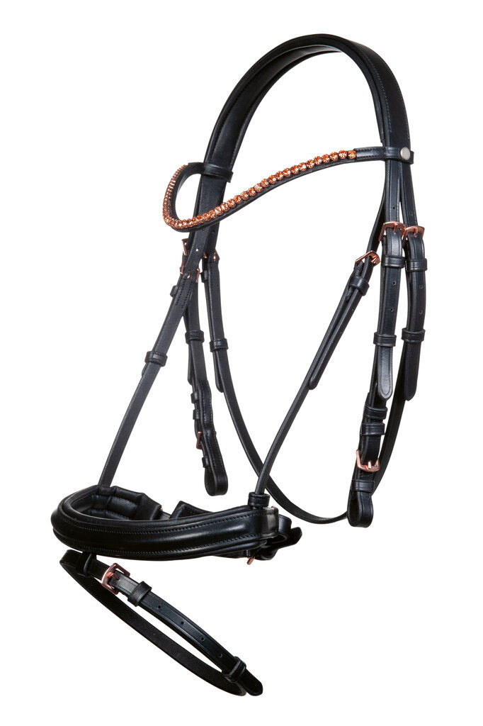 Kožená uzdečka HKM Rosegold Glamour