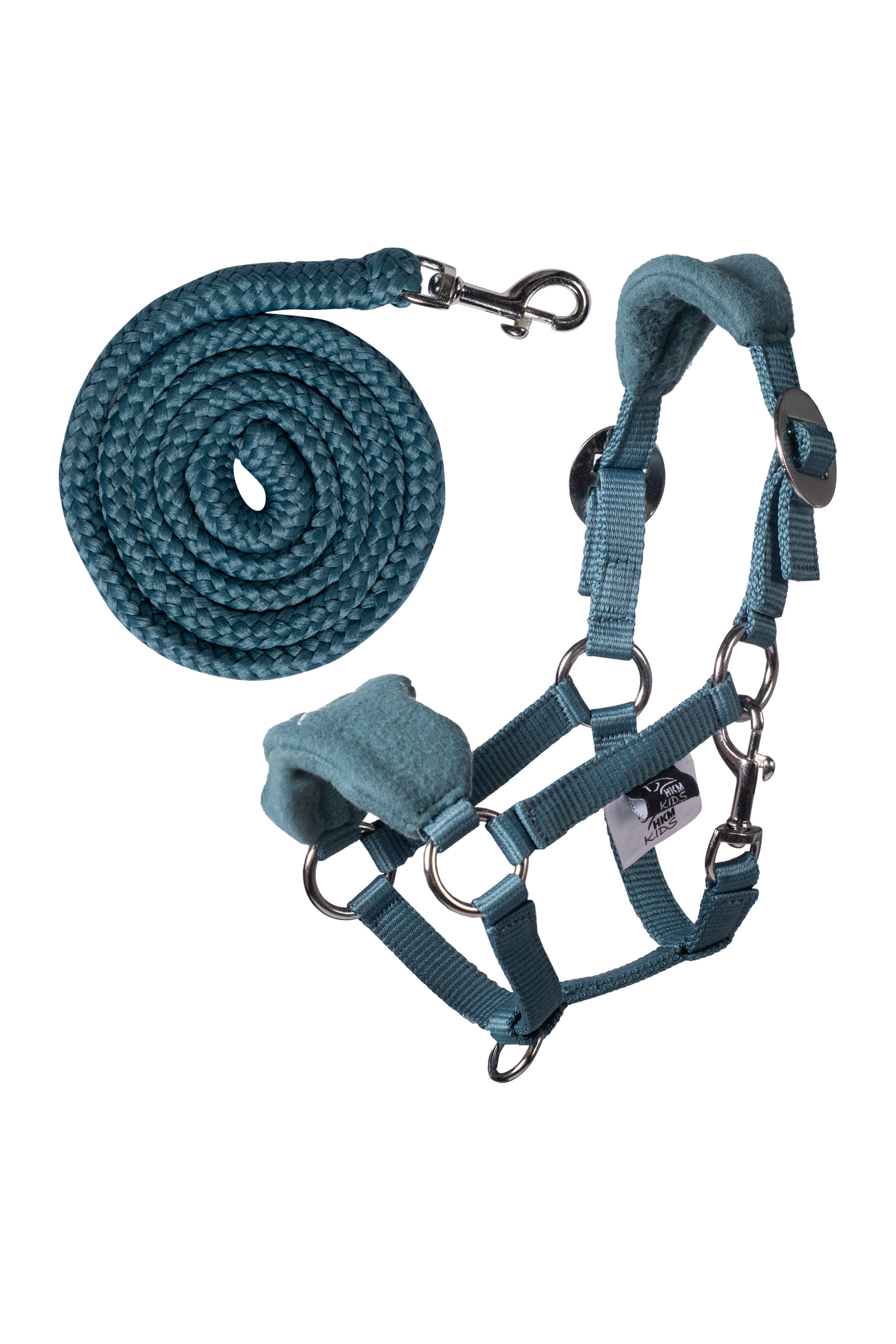 Fleecová ohlávka s vodítkem pro hobby horse HKM