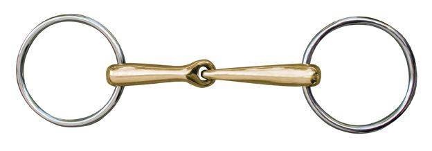 1× lomené anatomické stihlové udidlo HKM Argentan 18 mm