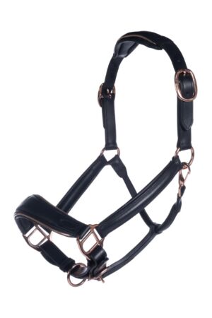 Leather head collar -Rosegold-