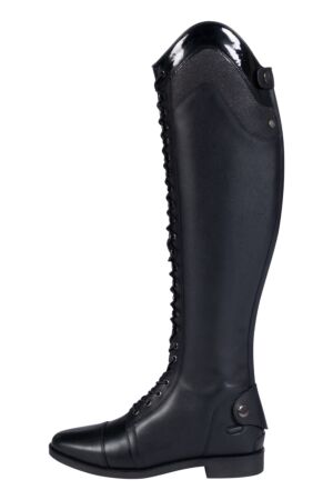Bottes D'Équitation HKM Valencia - Cuir Noir à Lacets - Semelle Caoutchouc Anti-Dérapante