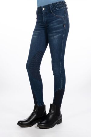 Reithose -Aymee Denim- Silikon-Kniebesatz