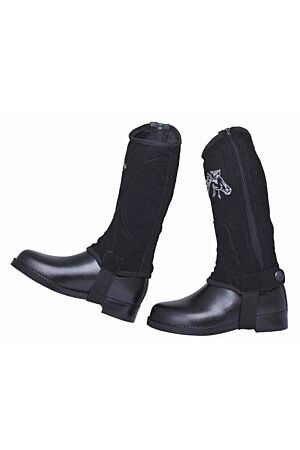 Half chaps -Kids- nubuck leather imitation&elastic