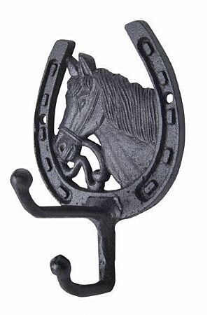 Trensenhalter aus Gusseisen -Pferdekopf-