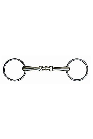 Unterlegtrense, doppelt gebrochen, Edelstahl,14 mm