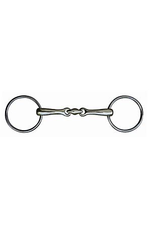 Loose ring bradoon + lozenge stainless steel 14 mm