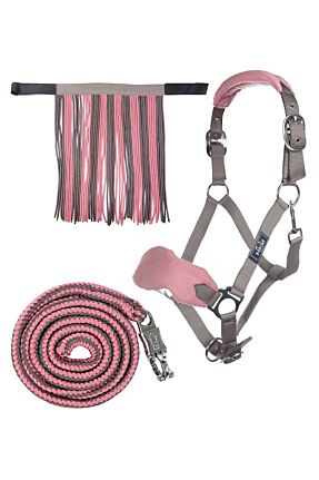 Set de licol mousqu. anti-p. franges détach.