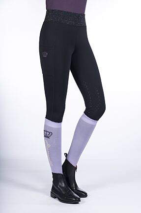 Riding leggings -Lavender Bay- silicone knee patch