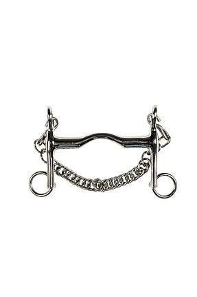 Mors de bride en inox, 16 mm, chaîne 7 cm