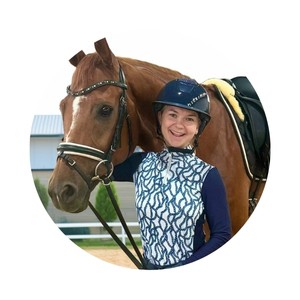 Kim and her gelding Van Victorio in the HKM outfit.