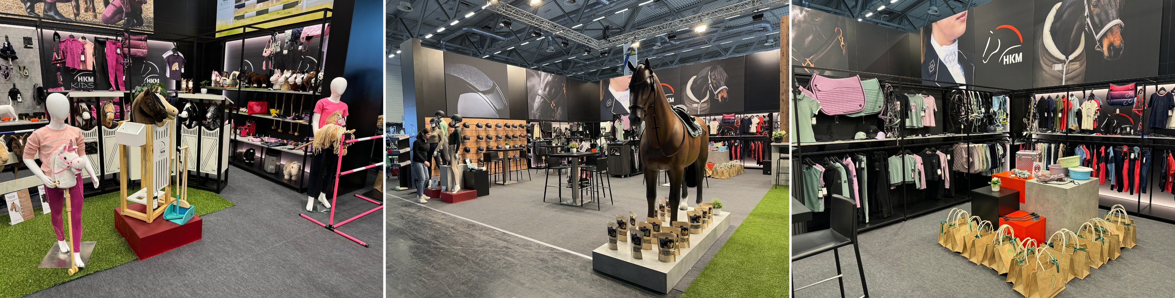 A collage shows the HKM stand at Spoga Horse 2024